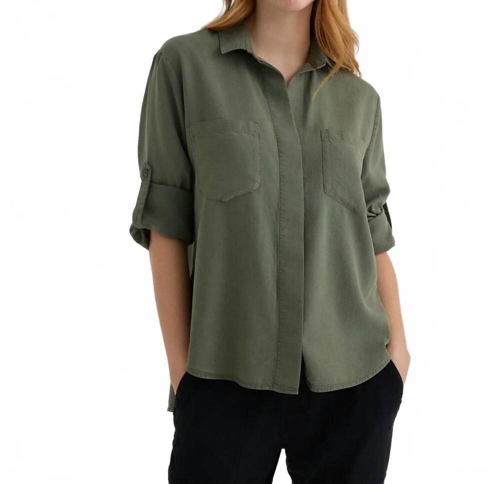NEW BELLA DAHL split back button down shirt in fernwood